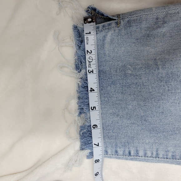 Women's Light Wash High-Waisted Kancan Jeans, Button-Fly and Frayed Hem SZ 16 - Picture 13 of 14